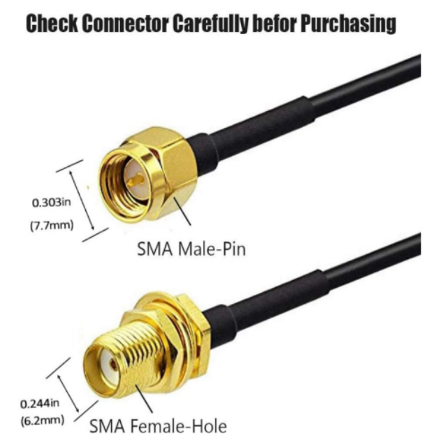 WiFi Antenna extension cable SMA male to SMA female RF connector adapter for wireless LAN router Bridges and cellular antennas